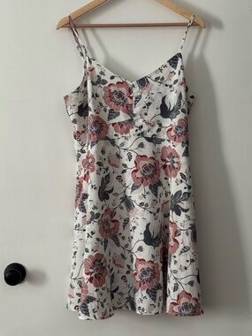 LOFT Floral Sleeveless Fit & Flare Dress Petite 12P Adjustable Straps